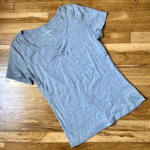 Fashion Bug Short Sleeve Ruched Neck Tee Gray